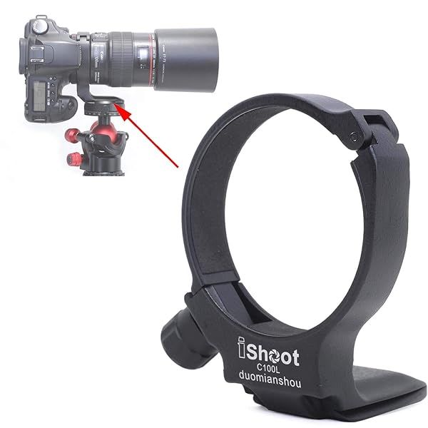 iShoot Tripod Mount Ring for Canon EF 100mm f/2.8L Macro IS USM - ARCA Quick Release Lens Collar Support