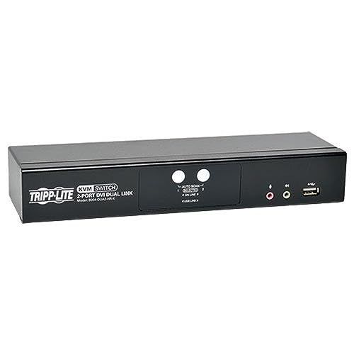Tripp Lite 2-Port DVI Dual-Link KVM Switch with Audio & Cables - B004-DUA2-HR-K for Seamless Desktop Control
