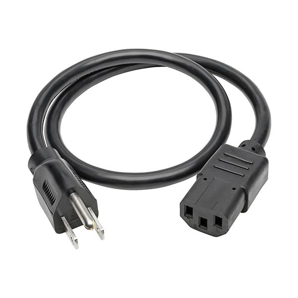 Tripp Lite 2-ft Power Cord 13A 16AWG NEMA 5-15P to IEC-320-C13 - Reliable Black Computer Cable