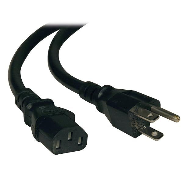 Tripp Lite 10ft Heavy Duty Power Cord 15A 14AWG NEMA 5-15P to IEC-320-C13 - Reliable Black Cable for Computers
