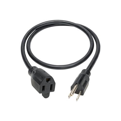 Tripp Lite 3ft Power Extension Cord 13A 16AWG NEMA 5-15P to 5-15R - Durable Black Cable