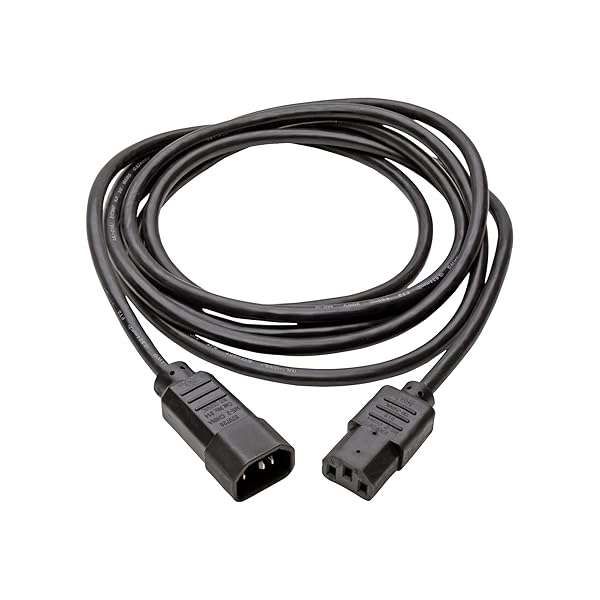 Tripp Lite 10ft Power Extension Cord 10A 18AWG (IEC-320-C14 to C13) - Reliable Black Computer Cable