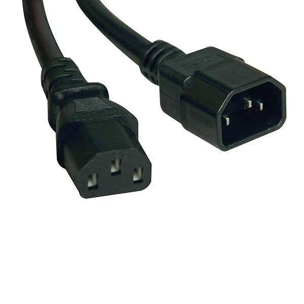 Tripp Lite 2-ft Power Extension Cord 10A 18AWG (IEC-320-C14 to C13) - Reliable Black Computer Cable