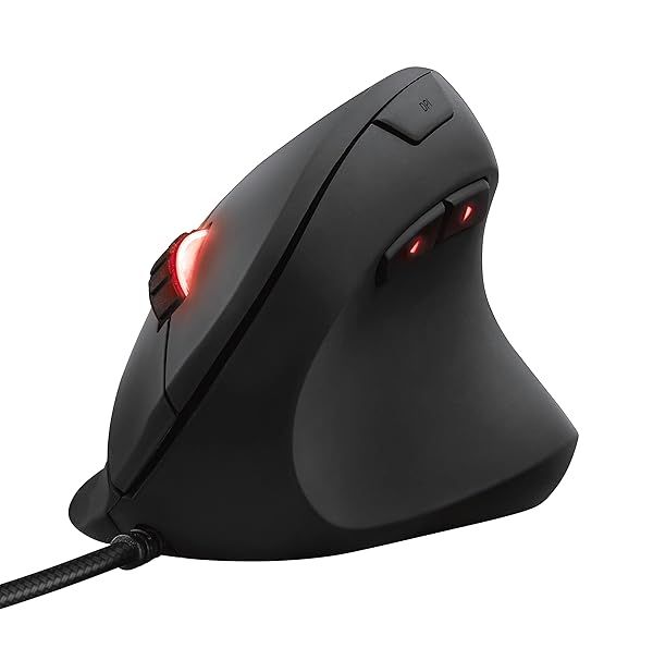 Trust Gaming GXT 144 Rexx: Ergonomic Vertical Gaming Mouse with 250-10,000 DPI & 6 Buttons - Black