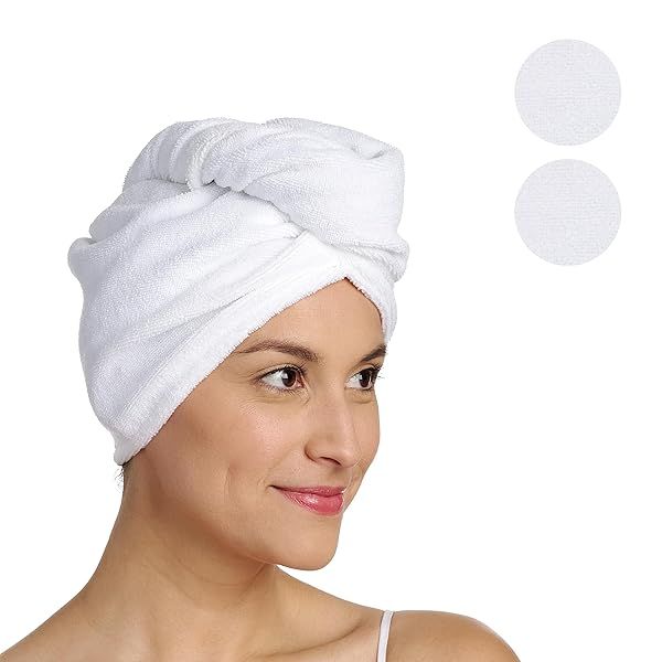 Buy Turbie Twist 2-Pack Microfiber Hair Towels - Perfect for All Hair Types, Travel & Gifting - Premium White Hair Wraps