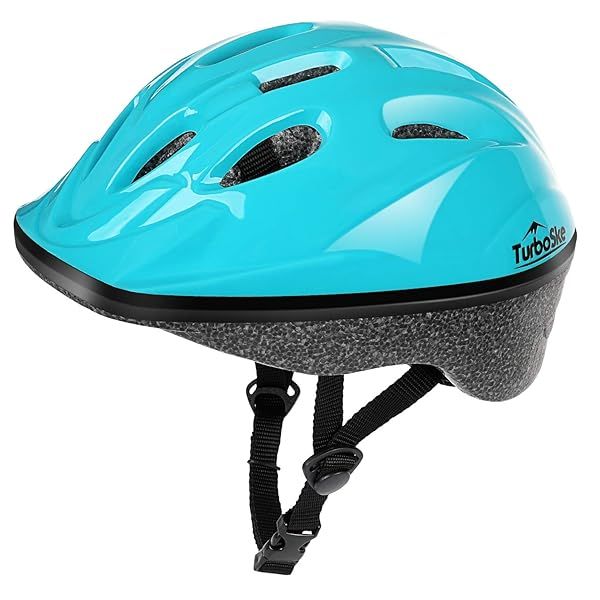 TurboSke Adjustable Toddler Bike Helmet for Kids - Aqua Blue, Multi-Sport Safety Gear (Small: 48-52cm)