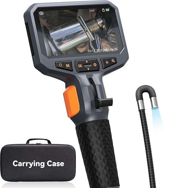 Teslong Two-Way Articulating Borescope: Flexible Endoscope Camera for Automotive & Industrial Inspections - 5FT Fiber Optic Scope