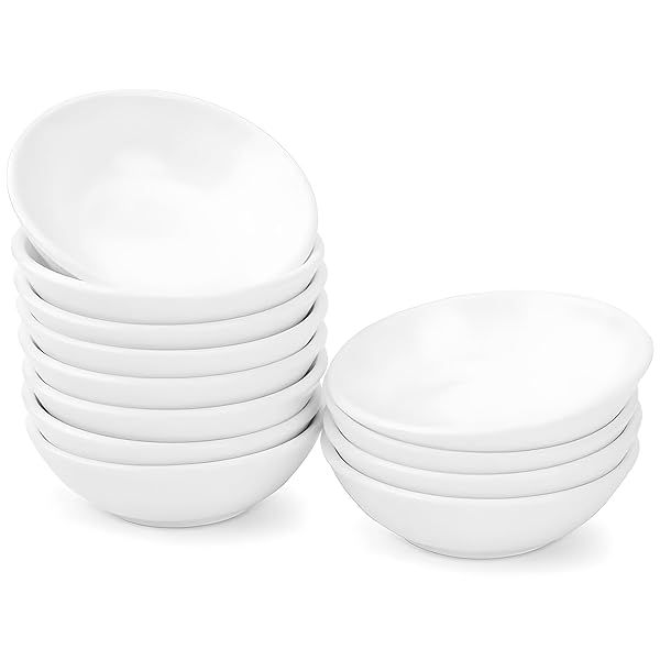 UIBFCWN 12 Pack Ceramic Soy Sauce Dishes - 3 Inch Dipping Bowls for Sushi, Ketchup & Olive Oil - Perfect Appetizer Cups