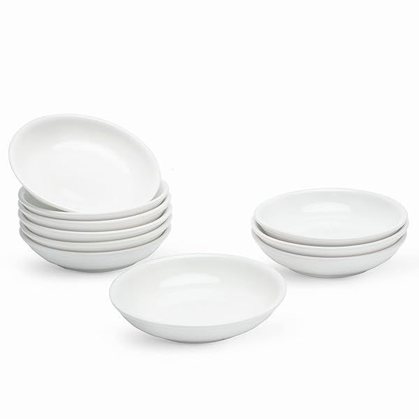 UIBFCWN 4-Inch Soy Sauce Dishes - Set of 10 Ceramic Dipping Bowls for Sauces, Snacks & Condiments