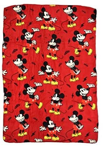 Mickey Mouse Fleece Throw Blanket Soft Cozy Plush Lightweight Fabric for Kids Bedroom Decor 45x60 Inches