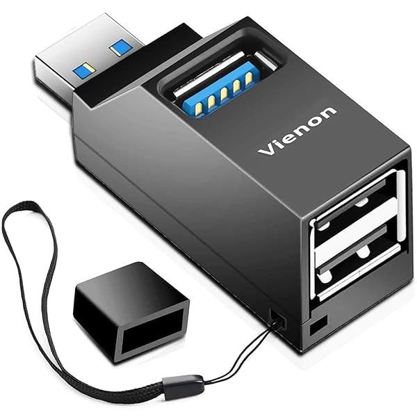 VIENON 3-Port USB 3.0 Hub: Portable USB Splitter for Laptops, MacBook, iMac & More