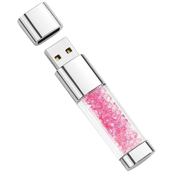 BorlterClamp 64GB Cute Pink Crystal USB Flash Drive Novelty Thumb Drive Memory Stick for Easy Storage and Transfer