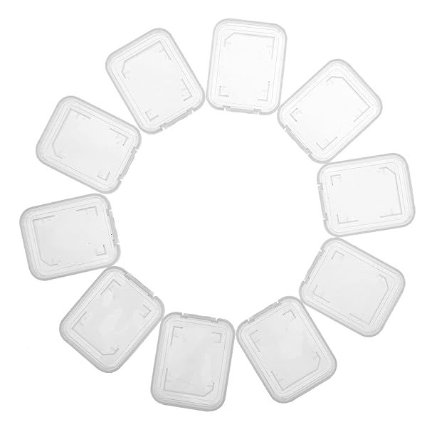 UTENEW Transparent SD/SDHC Memory Card Case Holder - Pack of 10 for Safe Storage