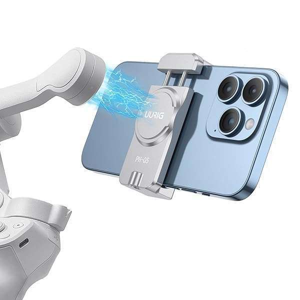 UURIG Magnetic Phone Clamp for DJI OM: Tripod Mount & Gimbal Holder for OSMO 5/OM 4/4 SE Accessories