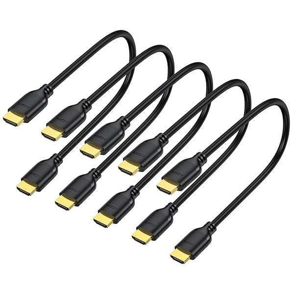 UVOOI 1FT HDMI Cable 5-Pack - High Speed 4K HDMI 2.0, Supports 60Hz, HDR, 3D, ARC & Ethernet