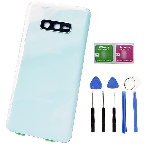 "Galaxy S10e Rear Back Glass Door Replacement - Ubrokeifixit G970 Camera Lens (White) for Samsung Galaxy S10e 5.8" Models"