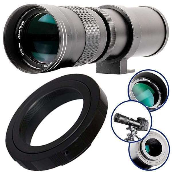 Ultimaxx 420-800mm f/8.3-16 Telephoto Zoom Lens Kit for Nikon D7500, D500, D600 & More - Super HD Quality