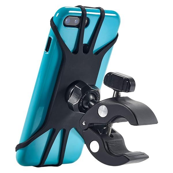 Upgraded 2024 Bicycle and Motorcycle Phone Mount Secure and Reliable Bike Phone Holder for iPhone Samsung Any Smartphone Adjustable and Stress Resistant