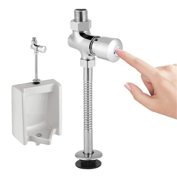 Zinc Alloy Urinal Flush Valve: Manual Delay & Automatic Shutoff for Chrome Supply Fittings