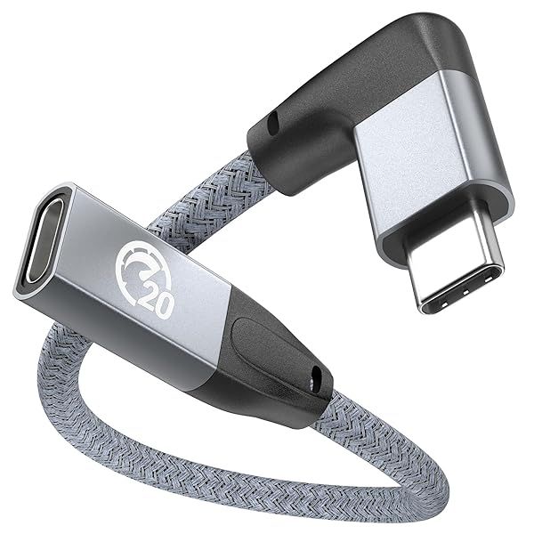 UseBean 0.6FT Right Angle USB C Extension Cable - 90 Degree Type C Extender for iPhone 15, MacBook, iPad Pro, and More