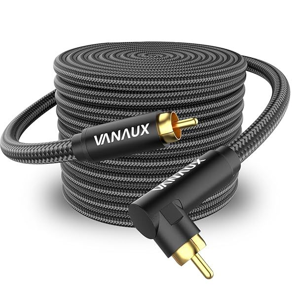 VANAUX 90 Degree RCA Cable Digital Coaxial Audio Cable for Home Theater Sound Bar TV PS4 Xbox and More