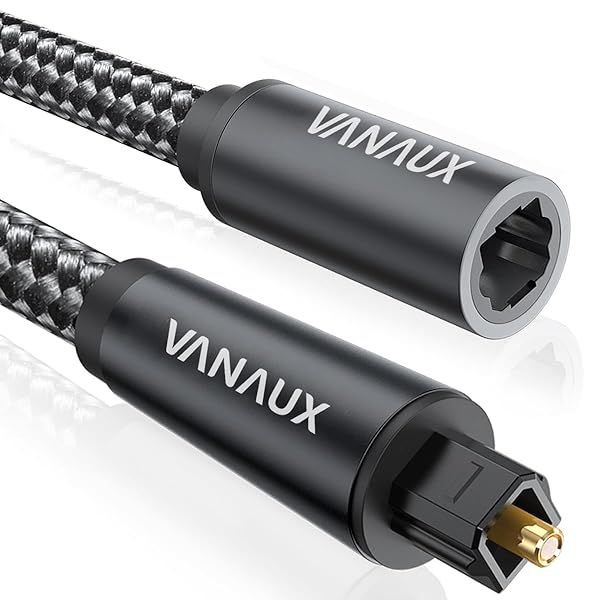 VANAUX 5ft Optical Extension Cable Digital Toslink Male to Female S/PDIF for Home Theater Sound Bar TV PS4 Xbox PlayStation Black