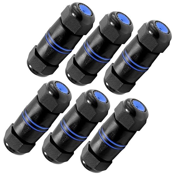 VCELINK Waterproof RJ45 Coupler IP68 Short Profile Cat6 Cat5E Cat5 Ethernet Connector Outdoor Network LAN Cable Extender 6-Pack