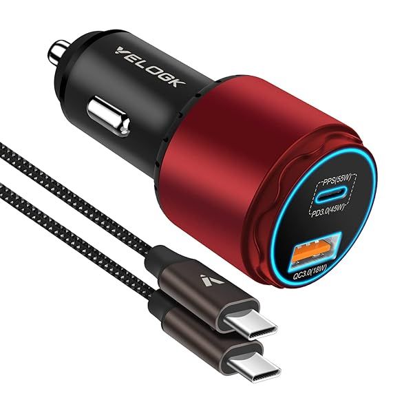 VELOGK 73W Turbo Type C Car Charger: Fast Charging for Samsung S23 Ultra, iPad Pro & More