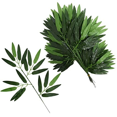 VIOCIWUO 20Pcs Artificial Bamboo Leaves - Perfect Greenery Decor for Home, Hotel & Farmhouse
