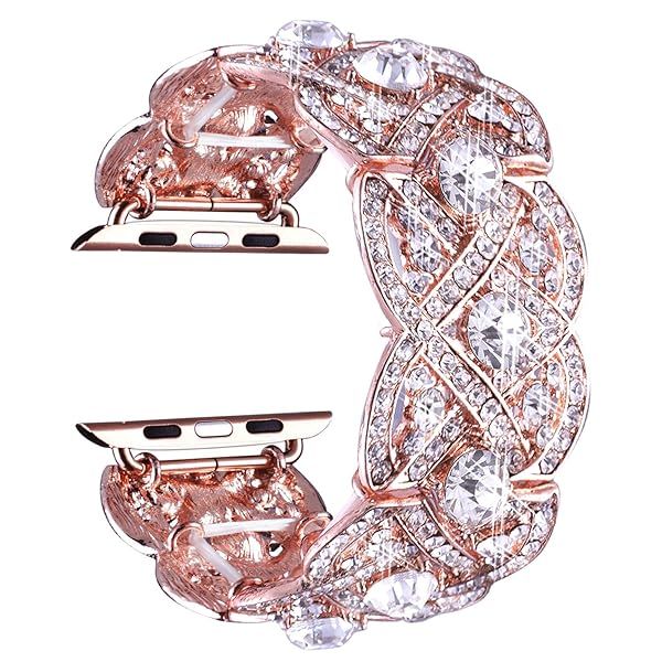 VIQIV Bling Bands for Apple Watch Ultra: Diamond Rhinestone Metal Strap for 38mm-49mm Series SE 1-9