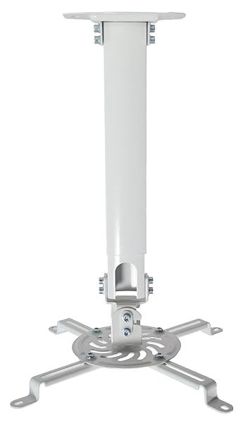 VIVO Universal Extending Ceiling Projector Mount - Height Adjustable, White MOUNT-VP02W for Optimal Projection