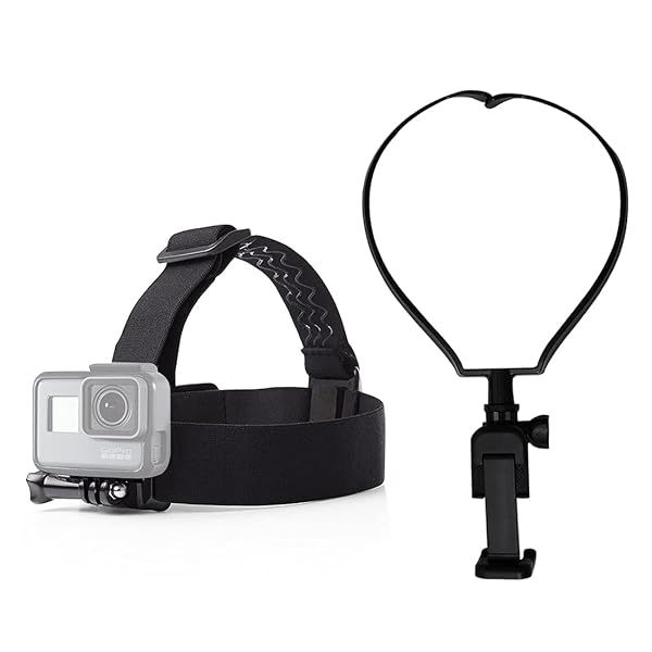 Adjustable Cellphone Head Strap Mount and Neck Holder for Action Cameras Compatible with iPhone SE 11 Xs 8 7 Samsung Galaxy S20 S20+ BLU Phone