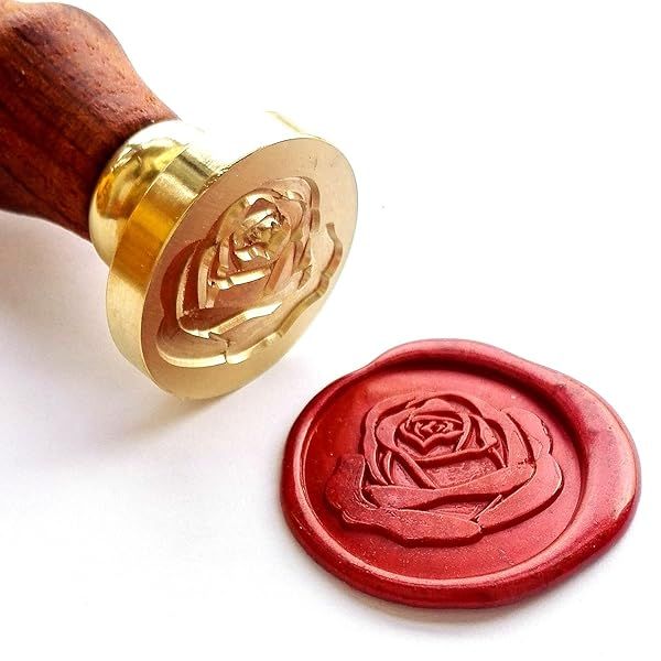 VOOSEYHOME Elegant Rose Wax Seal Stamp - Perfect for Invitations, Weddings & Birthday Decor