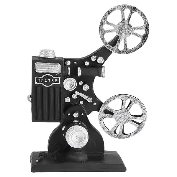 Vintage Style Black Film Projector Model - Resin Desktop Craft for Home Decoration