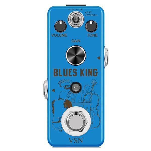 VSN Overdrive Guitar Pedal: Classic Blues Driver with True Bypass & 2 Modes for Warm/Hot Sound