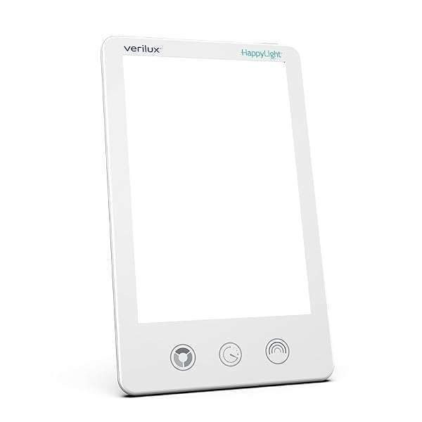 Verilux HappyLight Luxe: 10,000 Lux Light Therapy Lamp for Mood, Sleep & Focus - UV-Free, Adjustable Brightness & Timer
