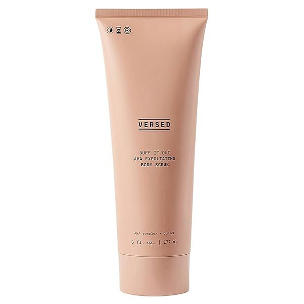 Versed Buff It Out AHA Exfoliating Body Scrub & Mask - Vegan Lactic & Glycolic Acid for Smooth, Polished Skin