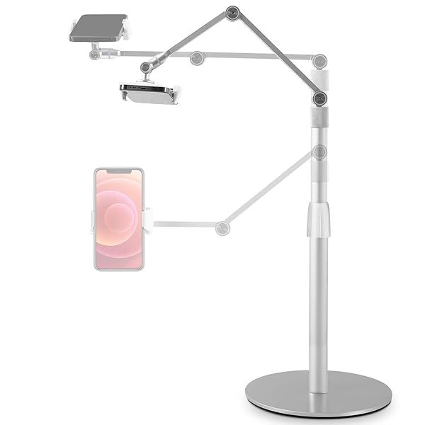 Viozon Adjustable Tablet Phone Overhead Stand for 3.5-11 Inch Devices Aluminum Desktop Holder for iPhone iPad Pro Air Mini Samsung Nexus