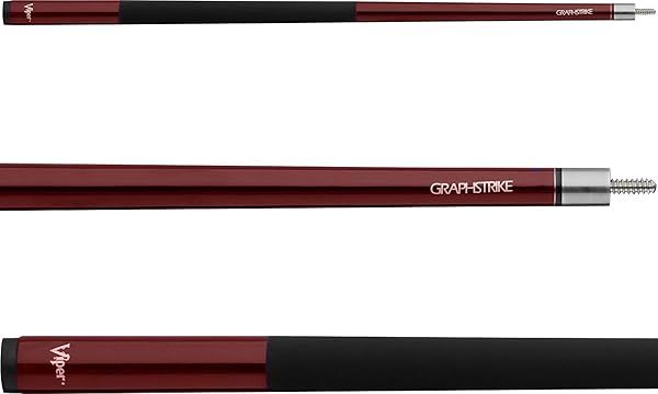 "Viper Graphstrike 58" Fiberglass Graphite Pool Cue - Maroon 2-Piece Billiard Stick"