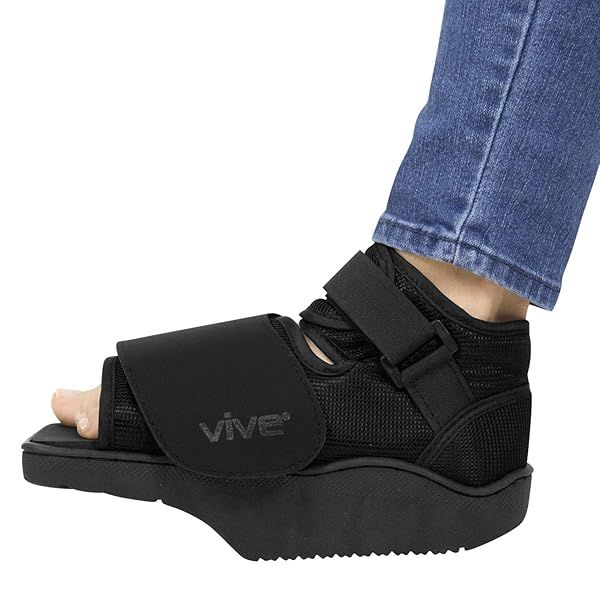 Vive Offloading Post-Op Shoe: Wedge Boot for Broken Toes & Foot Surgery Recovery - Non Weight Bearing Orthopedic Support (Medium)