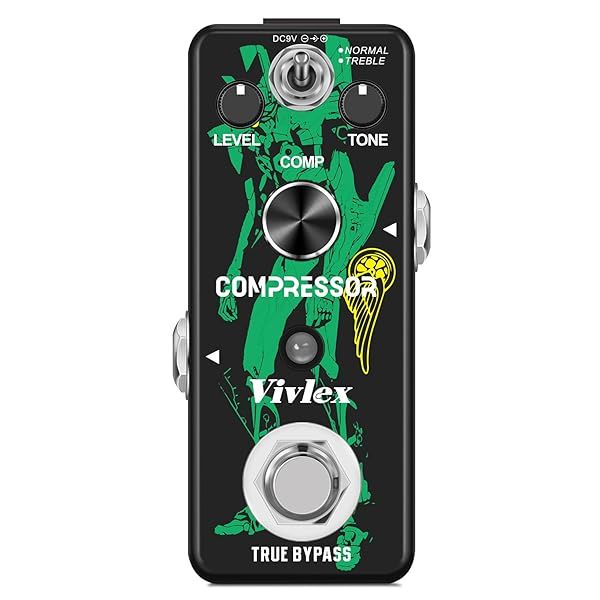 Vivlex LEF-333 Mini Analog Compressor Pedal for Electric Guitar and Bass True Bypass Stompbox Effects Pedal