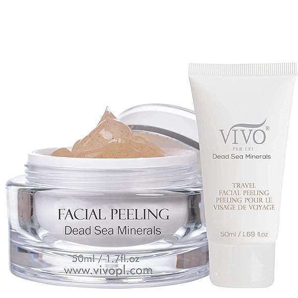 Vivo Per Lei Facial Peeling Gel: Gentle Exfoliator with Dead Sea Minerals & Nut Shell Powder for Fresh Skin - 3.4 Fl. Oz.