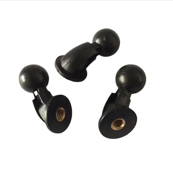 VizGiz 2 Pack Ball Mount Adapter 1/4 inch to 17mm for Tripod Selfie Grip Stand Phone Tablet Clip Cradle Clamp Holder Black