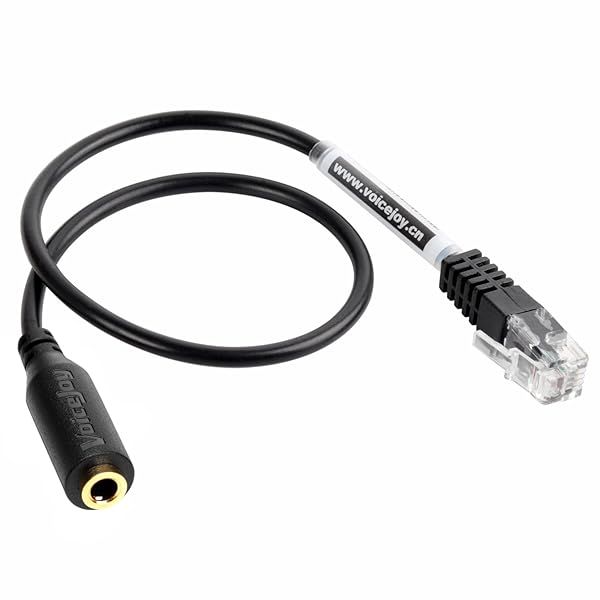 VoiceJoy 3.5mm to RJ9/RJ10 Adapter for Cisco 7940, 7970, 7960, 6900, 8900 Series Headsets