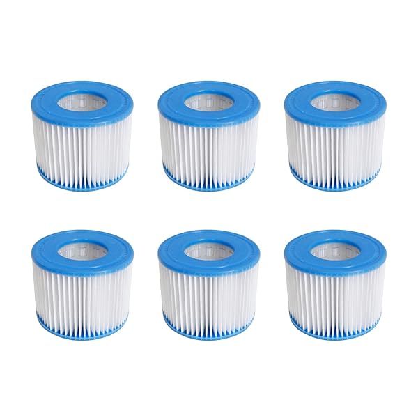 Volca Spares Hot Tub Filter Cartridge Size VI - 6 Pack for Bestway, Lay-Z-Spa & Coleman SaluSpa