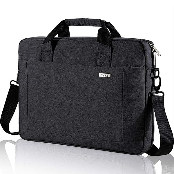 Voova 15 15.6 16 Inch Laptop Bag Case Waterproof Expandable Messenger Briefcase for Men Women Work Travel School Black
