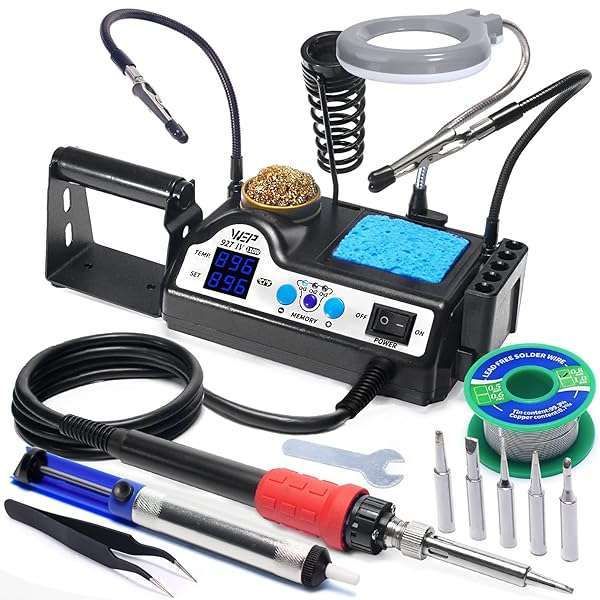 High-Power WEP 927-IV Soldering Station Kit: 110W, 3 Preset Channels, LED Magnifier & More!
