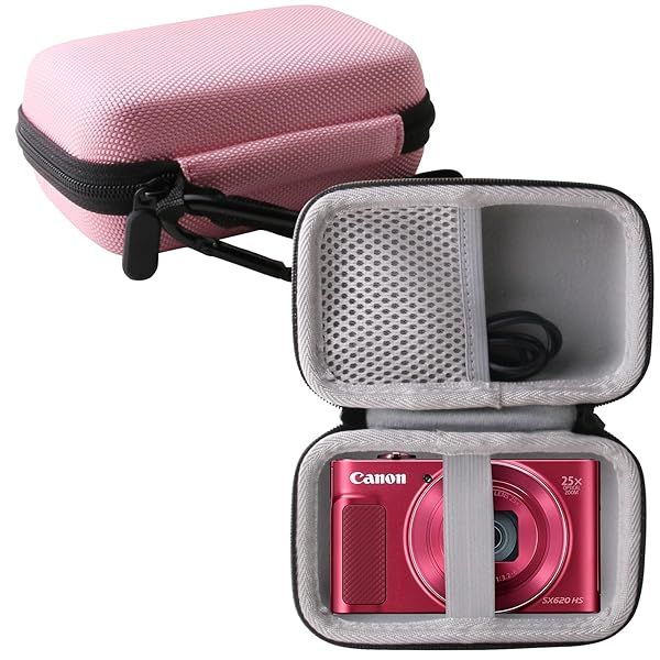 WERJIA Pink Hard Carrying Case for Canon PowerShot SX720, SX620, G7X Mark III & II - Durable Storage Solution