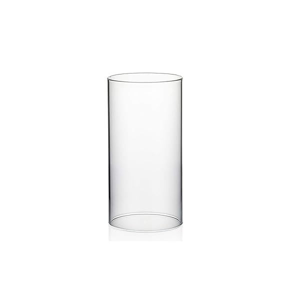 "WGVI 8" Clear Glass Hurricane Candle Holder Sleeve - 4" Wide Cylinder Candle Shade for Elegant Home Decor"