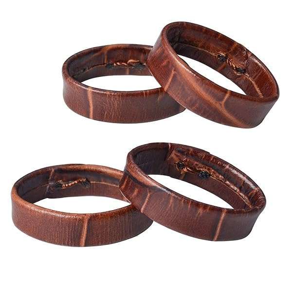 WOCCI 16mm Leather Watch Band Keeper & Holder Loop - Brown Retainer Rings for Watch Strap